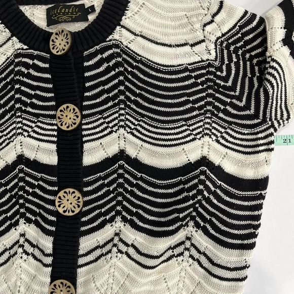 Vtg Icelandic Design Cardigan Size L Crochet Knit Teacher Career Grandma Cottage - Picture 5 of 7